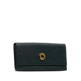 セリーヌ サークル ロゴ 長財布 ブラック レザー レディース CELINE 【中古】